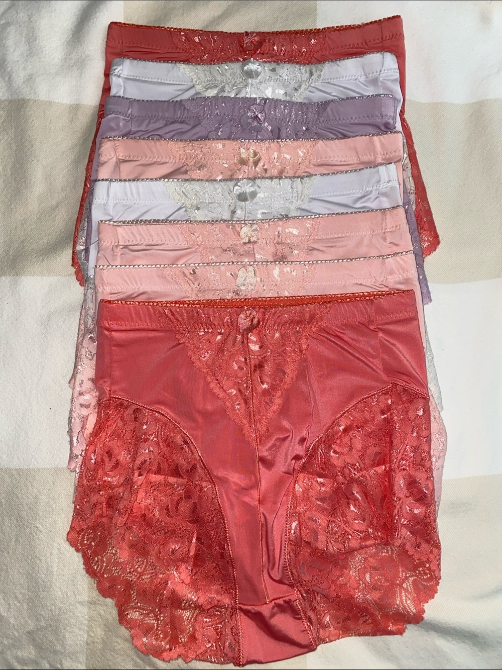 Angelina Lace Hi-Cut Briefs Pack - Coral, Pink, Lilac & White